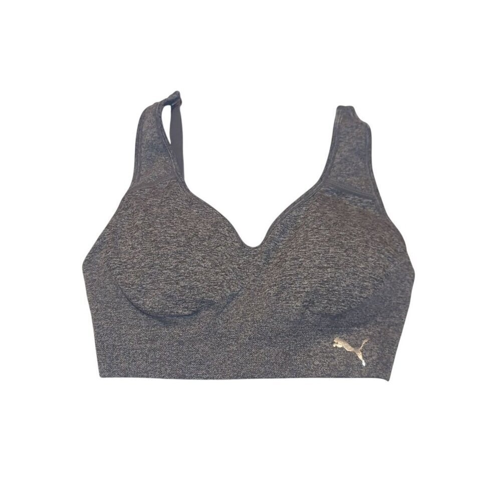 Puma Women's Size Small grey sports bra Removable Pads And Adjustable Straps